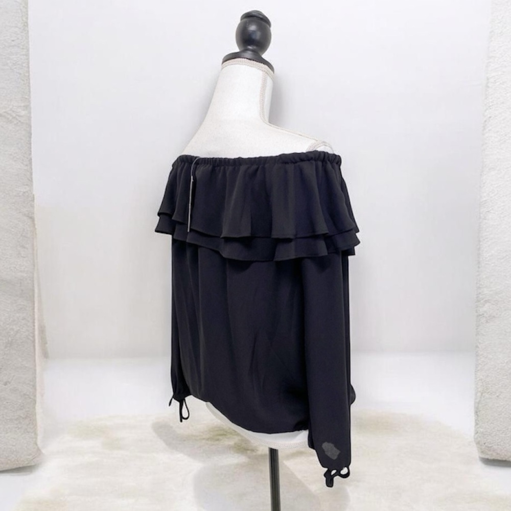MICHAEL Michael Kors Black Ruffle Off-Shoulder Blouse - Picture 2 of 5